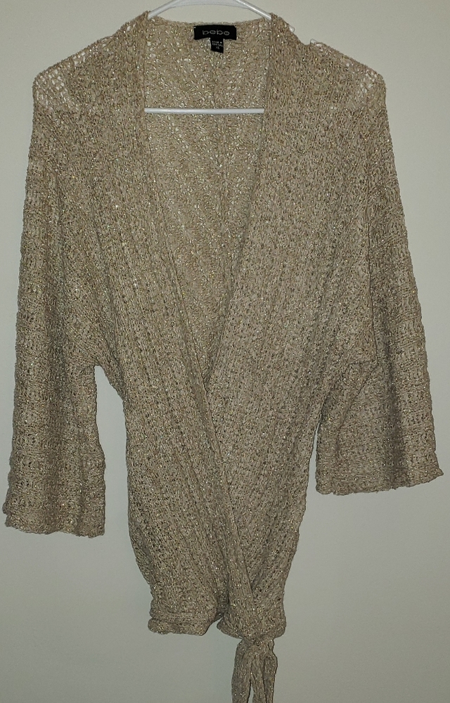 Bebe tan wrap sweater XS/S